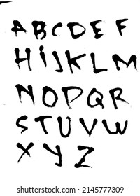 full brush font uppercase alphabet