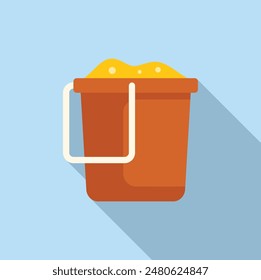 Full bucket representing having fun building sandcastles on a sunny beach