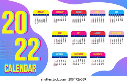 Full Calendar for a year 2022