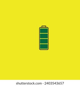 Full capacity black battery in front of the background