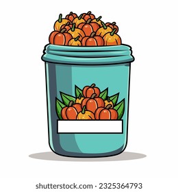 Lleno de elementos Capsicum o Jar de calabaza.