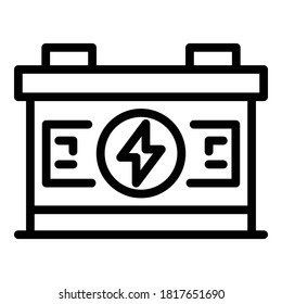 Full car battery icon. Outline full car battery vector icon for web design isolated on white background