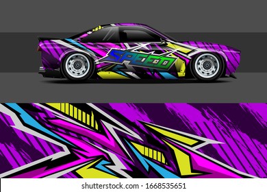  full car wrap design. abstract, bold and aggressive graphic