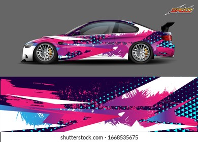  full car wrap design. abstract, bold and aggressive graphic