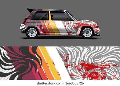  full car wrap design. abstract, bold and aggressive graphic