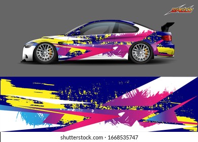 full car wrap design. abstract, bold and aggressive graphic