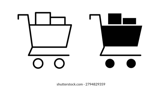 Full cart icon concept logo design collection.