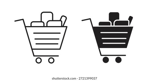 Full cart icon concept set. Simple icon collection