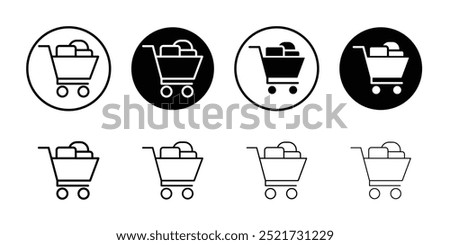 Full cart icon logo set vector