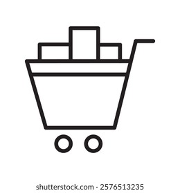 Full cart icon Outline vector for web ui