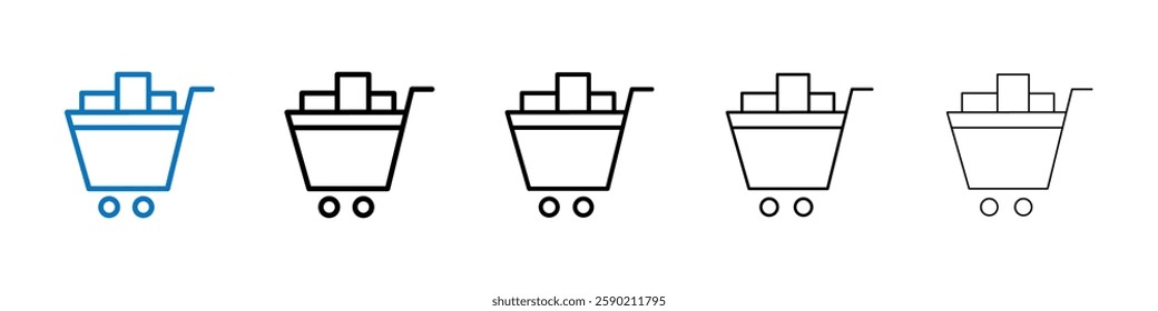 Full cart icon Outline vector logo for web ui