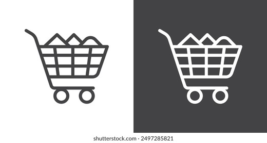 Full cart icon vector logo set collection for web app ui