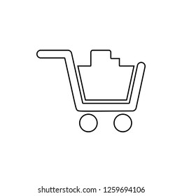 full cart in the store icon. Element of web for mobile concept and web apps icon. Thin line icon for website design and development, app development
