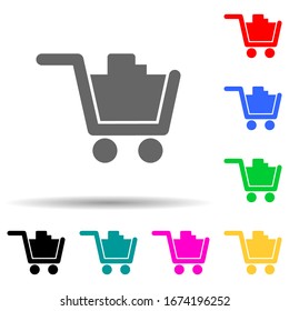 Vollkarren im Shop mehrfarbiges Symbol. Einfache dünne Linie, Vektorillustration von Web-Icons für i und ux, Website oder mobile Applikationen