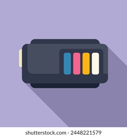 Full cartridge filling icon flat vector. Eco design can. Delete change warming