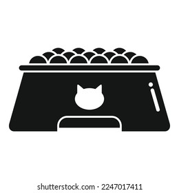 Icono del tazón del gato completo vector simple. Alimentación de mascotas. lata de alimento