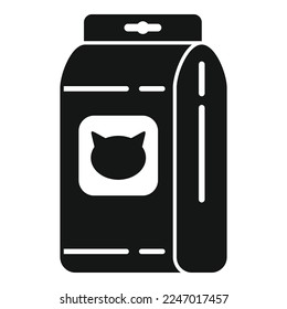 Full cat food pack icon simple vector. Pet feed. Tin can dry