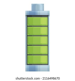 Full cell battery icon cartoon vector. Charge energy. Power indicator