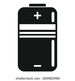 Vector simple de icono de batería de celda completa. Energía telefónica. Poder recargable