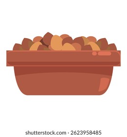 Vollkeramische Schüssel präsentiert köstliche geröstete Kartoffeln mit Kräutern, perfektes Bild für gesundes Essen, Kochen und Restaurants