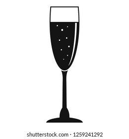 Full champagne glass icon. Simple illustration of full champagne glass vector icon for web design isolated on white background