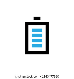 Full charge battery vector icon. Pictogram from set Smartphone Essentials. Isolated on white background