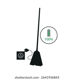 Full charge of an electric broom