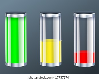 Full charge, empty and half empty battery/Battery Charge