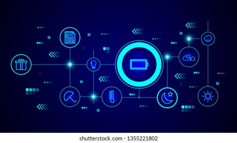 full charge symbol icon. From web set