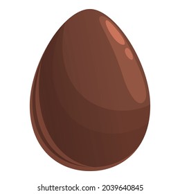 Full chocolate egg icon cartoon vector. Easter candy. Chocolate egg