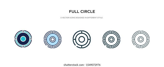 full circle icon in different style vector illustration. two colored and black full circle vector icons designed in filled, outline, line and stroke style can be used for web, mobile, ui