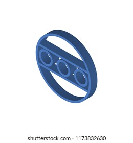 Full circle isometric left top view 3D icon