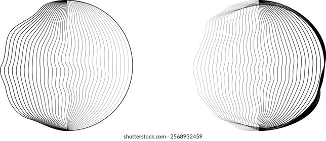 full Circle lines Border . full moon . Circle in art line style for your Design . Moon logo . Moon phase . Circles with line edges. From order to chaos . Vector illustration