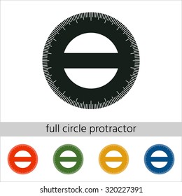 Full Circle Protractor Icon.