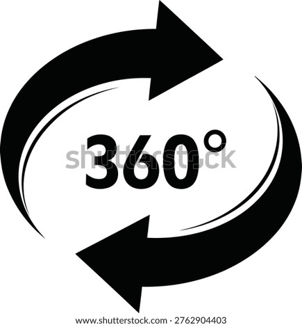 A full circular rotation symbol indicating 360 degrees of movement Vector