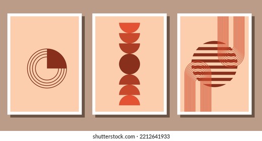 Conjunto de formas de boho abstracto de color completo