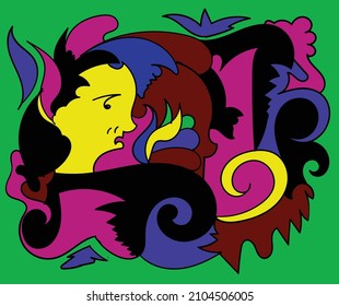 full color abstract design about the twists and turns of life