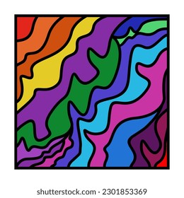 full color abstract design vector with black line art can be used for background or wallpaper