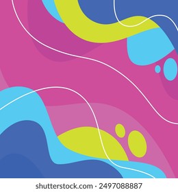 full color abstract flat background and fluid shape