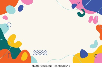 Full color abstract shape background vector