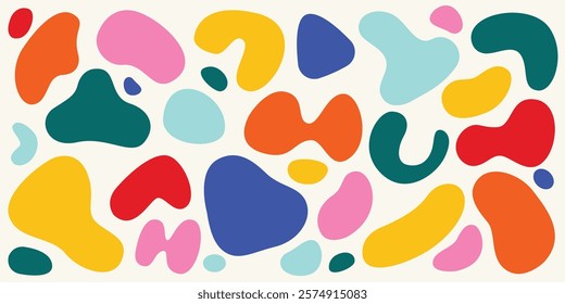 Full color abstract shape element vector collection