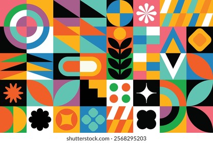 Full color abstract shape geometric background