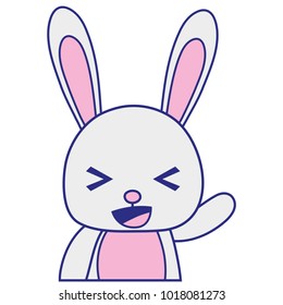 full color adorable and cheerful rabbit wild animal