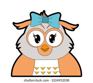 full color adorable female owl cute animal