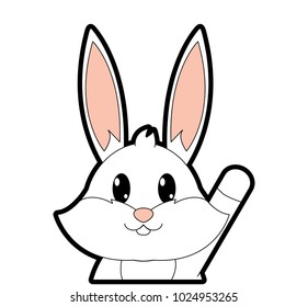 full color adorable rabbit cute animal character