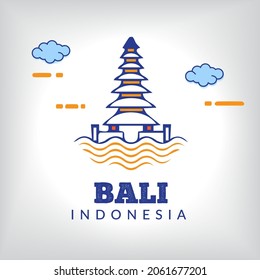 full color, the beauty of the Balinese temple in Indonesia