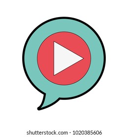 full color chat bubble with screen play video