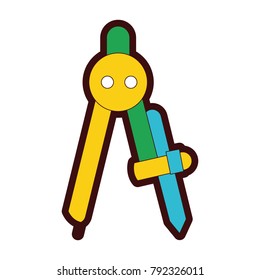 full color compass school object education design