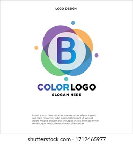 full color creative pixel bubble letter B logo design