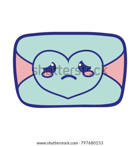 full color crying love card kawaii cartoon